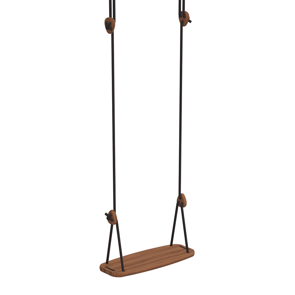 Classic Wooden Rope Swing - Walnut/Black - Large Lillagunga - unique  designing - only
